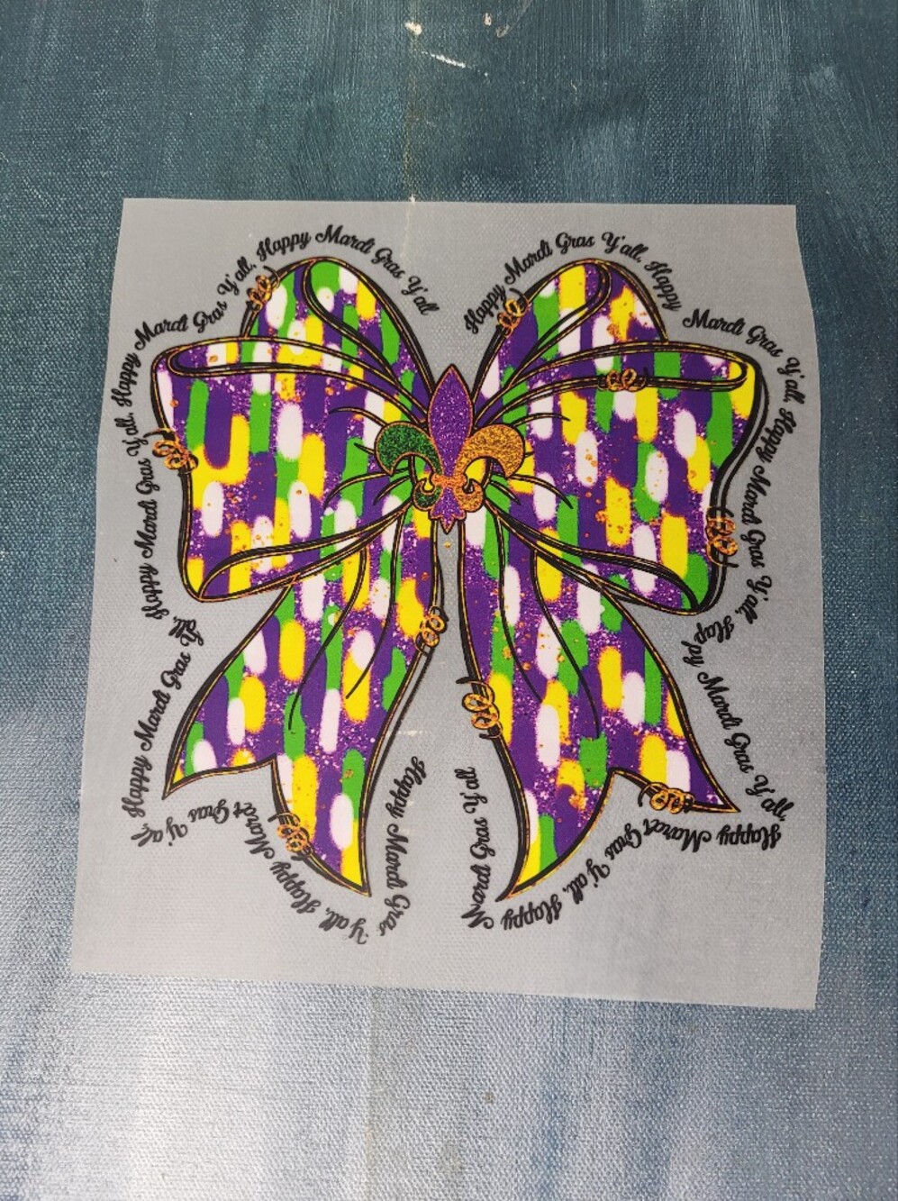 Mardi Gras DTF Transfer Ready To Press